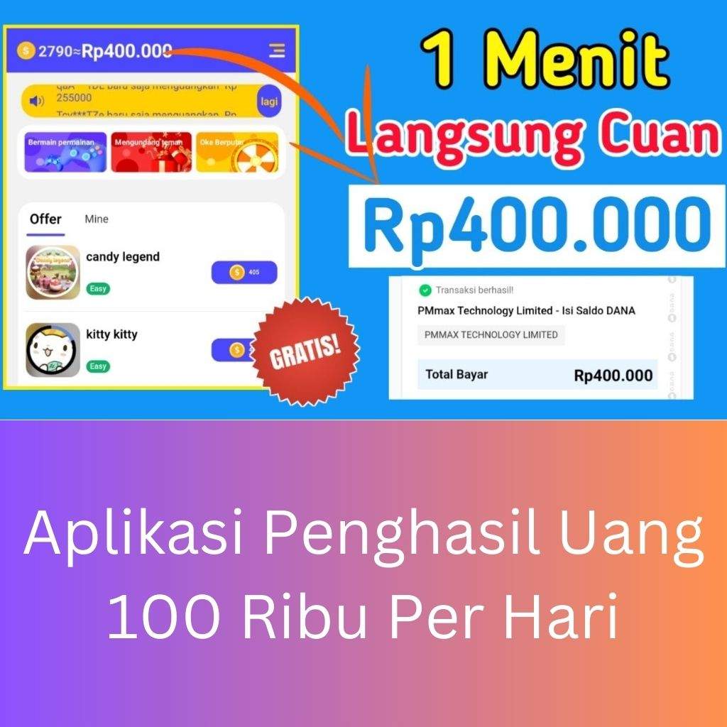 Aplikasi Penghasil Uang 100 Ribu Per Hari